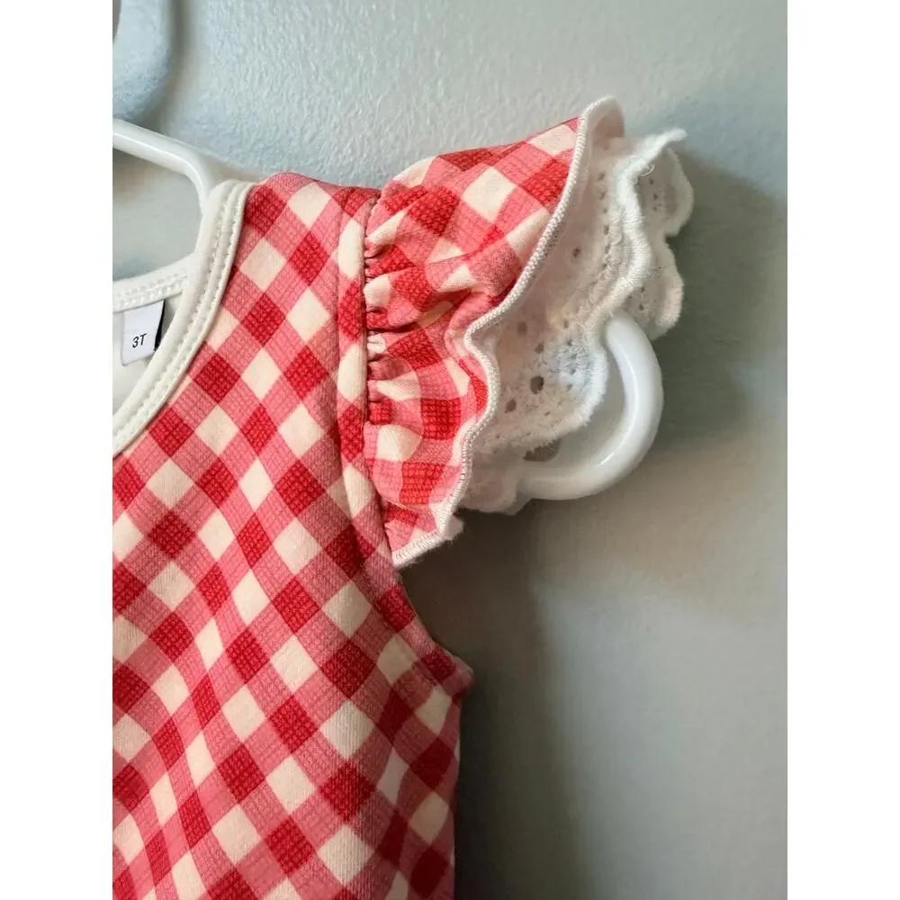 Always in Bloom Clothing Co. Vintage Apple Tunic Twirl Dress Apple Buttons Sz 3T